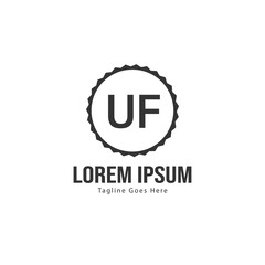 UF Letter Logo Design. Creative Modern UF Letters Icon Illustration
