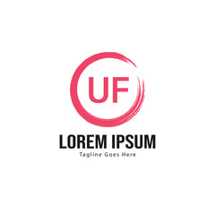 UF Letter Logo Design. Creative Modern UF Letters Icon Illustration