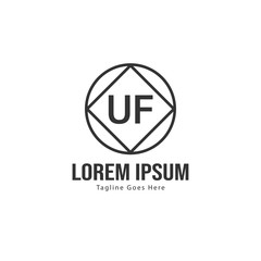 UF Letter Logo Design. Creative Modern UF Letters Icon Illustration