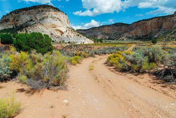 Gravel Road into Utah Canyon in Area of Valley of the Gods.