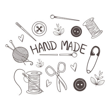 hand made sewing set icons