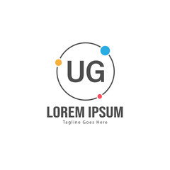 UG Letter Logo Design. Creative Modern UG Letters Icon Illustration