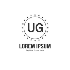 UG Letter Logo Design. Creative Modern UG Letters Icon Illustration