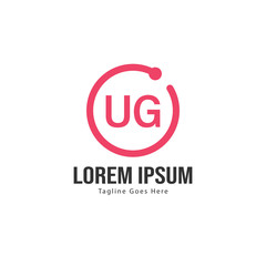 UG Letter Logo Design. Creative Modern UG Letters Icon Illustration