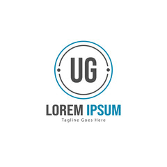 UG Letter Logo Design. Creative Modern UG Letters Icon Illustration