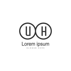 UH Letter Logo Design. Creative Modern UH Letters Icon Illustration