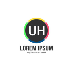 UH Letter Logo Design. Creative Modern UH Letters Icon Illustration