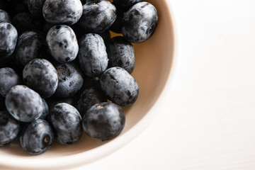 close up of fresh organic blueberries
