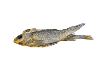 dried fish isolated on white background