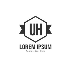 UH Letter Logo Design. Creative Modern UH Letters Icon Illustration