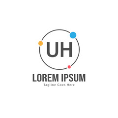 UH Letter Logo Design. Creative Modern UH Letters Icon Illustration