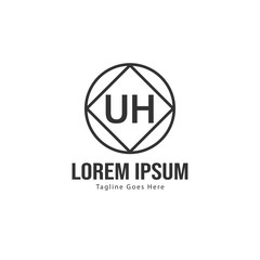 UH Letter Logo Design. Creative Modern UH Letters Icon Illustration