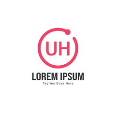 UH Letter Logo Design. Creative Modern UH Letters Icon Illustration