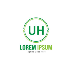 UH Letter Logo Design. Creative Modern UH Letters Icon Illustration