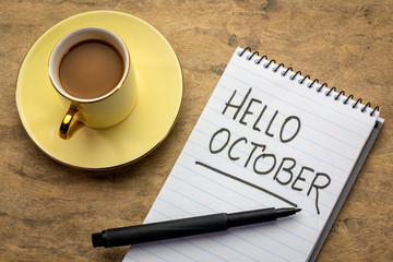 Hello October  handwriting