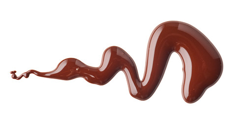 melted chocolate on white background