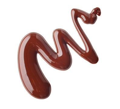 Melted Chocolate On White Background