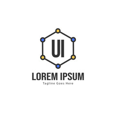 UI Letter Logo Design. Creative Modern UI Letters Icon Illustration