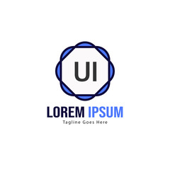 UI Letter Logo Design. Creative Modern UI Letters Icon Illustration