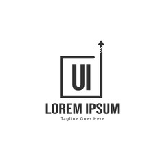 UI Letter Logo Design. Creative Modern UI Letters Icon Illustration