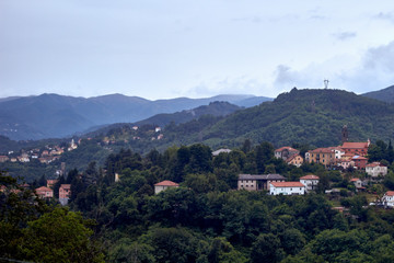 Fototapeta premium panoramic view of the town in 
