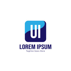 UI Letter Logo Design. Creative Modern UI Letters Icon Illustration