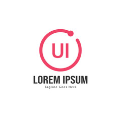 UI Letter Logo Design. Creative Modern UI Letters Icon Illustration