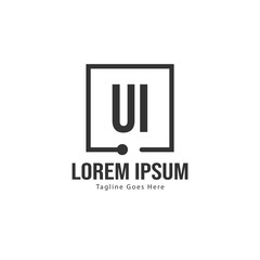 UI Letter Logo Design. Creative Modern UI Letters Icon Illustration