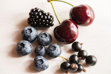 mixture variety of purple dark superfood antioxidant antiaging fruits