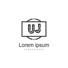 UJ Letter Logo Design. Creative Modern UJ Letters Icon Illustration