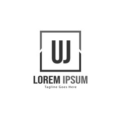 UJ Letter Logo Design. Creative Modern UJ Letters Icon Illustration