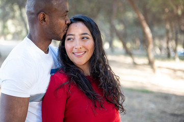 Hispanic and Black interracial couple