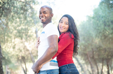 Obraz premium Hispanic and Black interracial couple