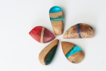 Ręcznie robiona biżuteria z żywicy i drewna #5