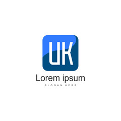 UK Letter Logo Design. Creative Modern UK Letters Icon Illustration