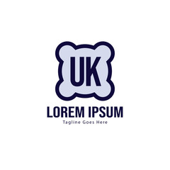 UK Letter Logo Design. Creative Modern UK Letters Icon Illustration