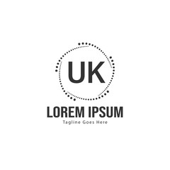 UK Letter Logo Design. Creative Modern UK Letters Icon Illustration