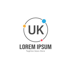 UK Letter Logo Design. Creative Modern UK Letters Icon Illustration