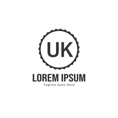 UK Letter Logo Design. Creative Modern UK Letters Icon Illustration