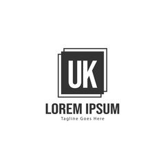 UK Letter Logo Design. Creative Modern UK Letters Icon Illustration