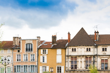 Fototapeta na wymiar buildings on square Place Duroc. Pont a Mousson, France