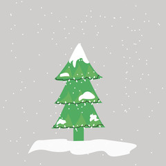 PrintMerry Christmas and Happy New Year. Christmas tree. copy space