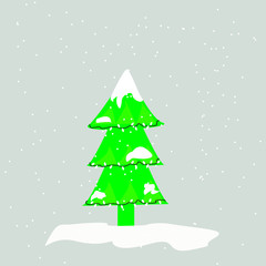 Merry Christmas and Happy New Year. Christmas tree. copy space