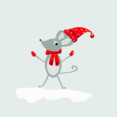 mouse is cute. Year of the Mouse Year of the Chinese Zodiac Rat pet. rat or sled