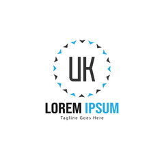 UK Letter Logo Design. Creative Modern UK Letters Icon Illustration