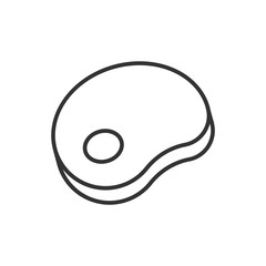 Steak meat outline icon on white background