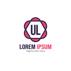 UL Letter Logo Design. Creative Modern UL Letters Icon Illustration