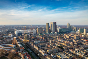 Naklejka na ściany i meble aerial view on the city centre of The Hague