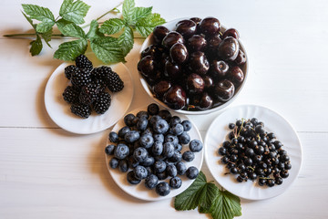 mixture variety of purple dark superfood antioxidant antiaging fruits