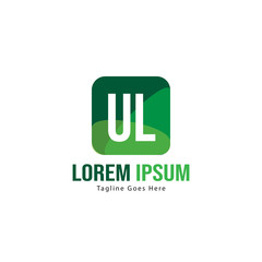 UL Letter Logo Design. Creative Modern UL Letters Icon Illustration